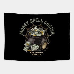 Witch cauldron with cash money Tapestry