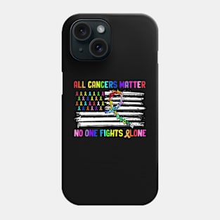 No One Fights Cancer Alone US Flag Phone Case