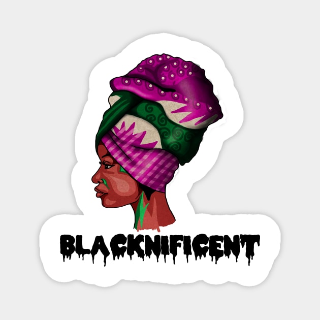 Black Beauty, Afro Woman, Magnificent Magnet by logiamerch