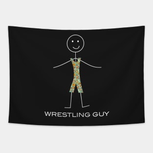 Funny Mens Wrestling Design Tapestry