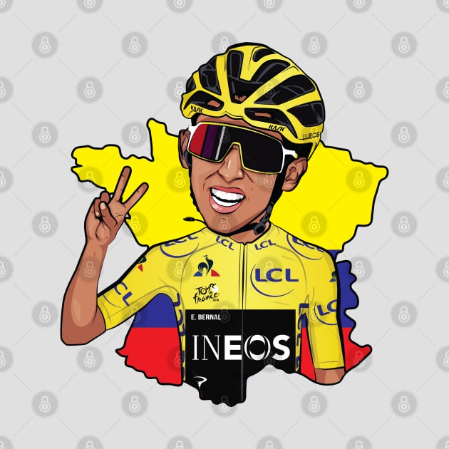 Egan Bernal Tour De France 2019 Champion by portraiteam