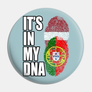 Latvian And Portuguese Mix Heritage DNA Flag Pin