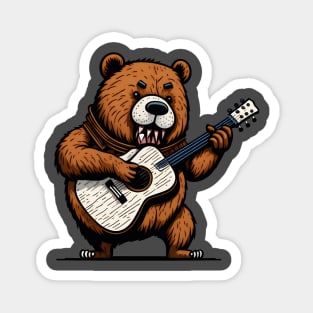 Bear playing guitar in the Role of the Guitaris of the Bear Band Magnet