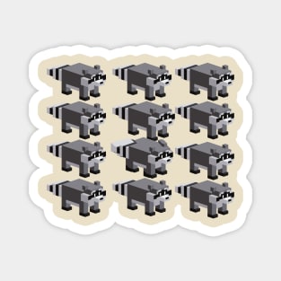 pixels raccoon Magnet