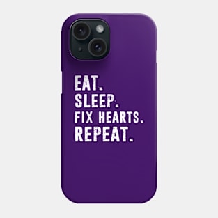 Funny Cardiology Cardiologist Eat Sleep Fix Hearts Distressed Gift Phone Case