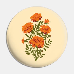 Marigold Flowers Pin