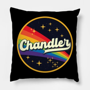 Chandler // Rainbow In Space Vintage Style Pillow