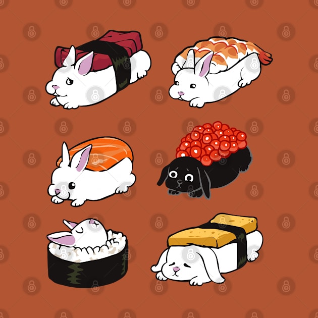 Sushi Bunnies by huebucket