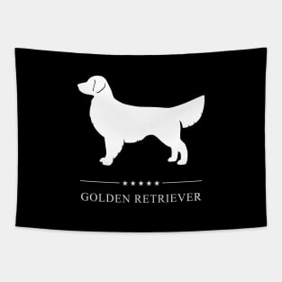 Golden Retriever Dog White Silhouette Tapestry