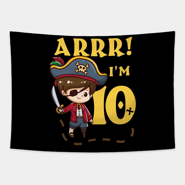 10th Birthday Pirate Captain Tapestry by CreativeGiftShop