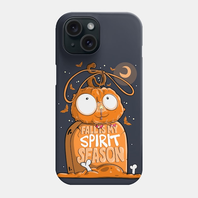 Festive Pumpkin and Graveyard - Fall is My Spirit Season Phone Case by Twocatsandpossum