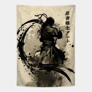 Sumi e Ninja Tapestry