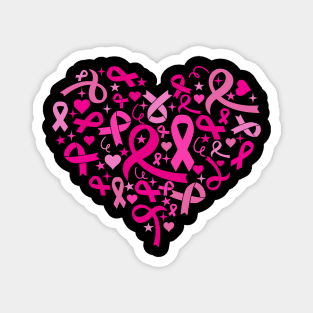 Breast Cancer Awareness Heart Magnet