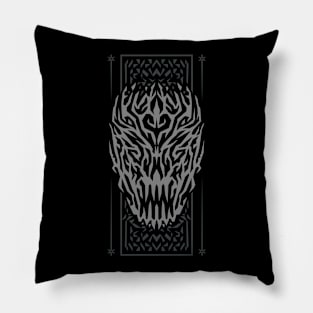 Demon Culture on Black Pillow