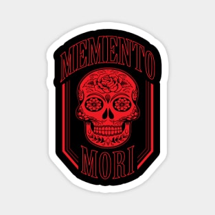 Red Memento Mori (with a calavera/sugar skull) Magnet