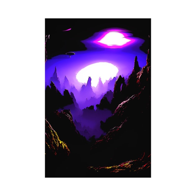 Alien Landscape With Purple Sky by Korey Watkins