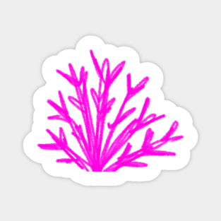 Pink watercolor tree branch art Magnet