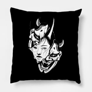 Girl tattoo sketch Pillow