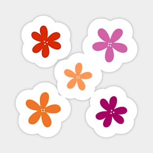 Minimalist Abstract Flowers - Lesbian Pride Magnet