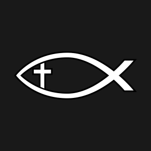 Ichthus with Cross Christian Fish Symbol T-Shirt