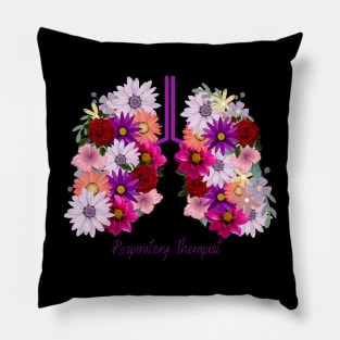 Floral Respiratory therapist shirt, Botanical RT pulmonologist shirt, Anatomy Shirt, Pulmonologist Gift, Flowers Lung Pillow