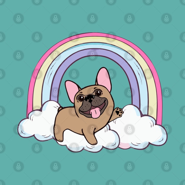 Cute french bulldog and  raimbow by Collagedream