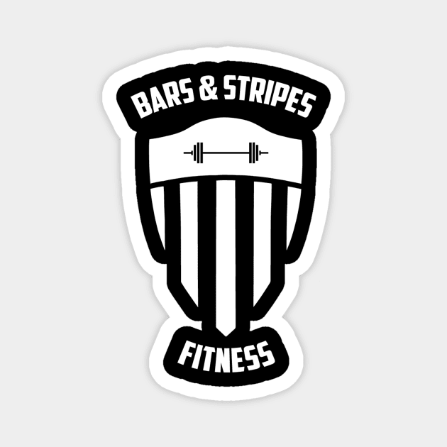 BSF - Bars & Stripes Fitness Logo - All White! Magnet by BarsandStripesFitness