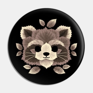 Raccoon of leaves Pin