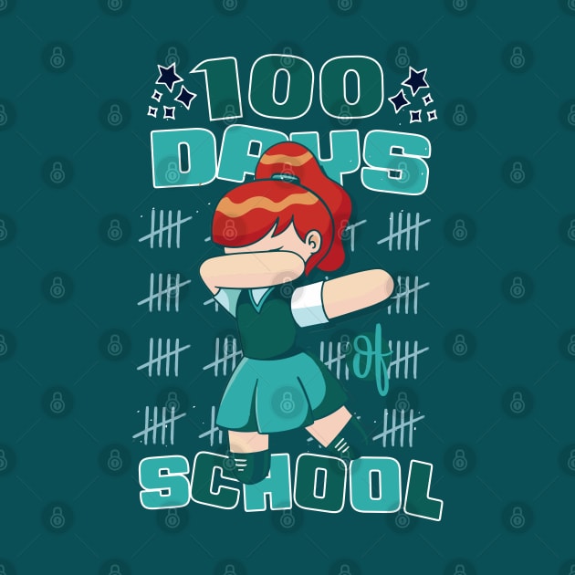 100 days of school featuring a dabbing Girl #1 by XYDstore