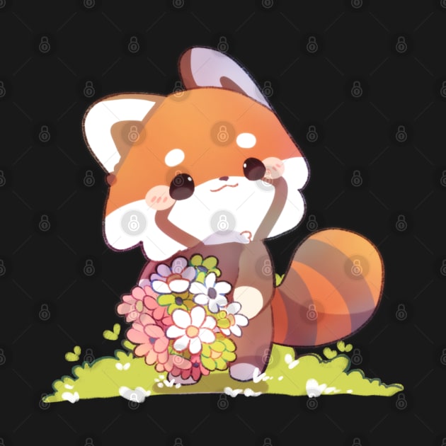 Red Panda Flowers by Cremechii