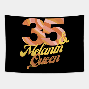 35th birthday woman 35 bday melanin queen Tapestry