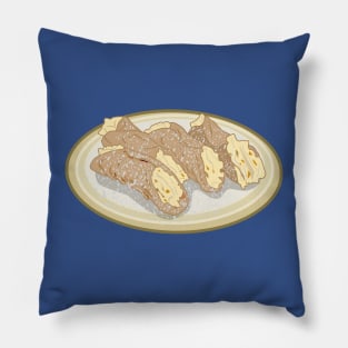 Cannoli cartoon illustration Pillow