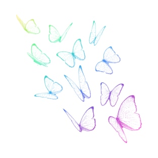 Pastel Rainbow Butterflies T-Shirt