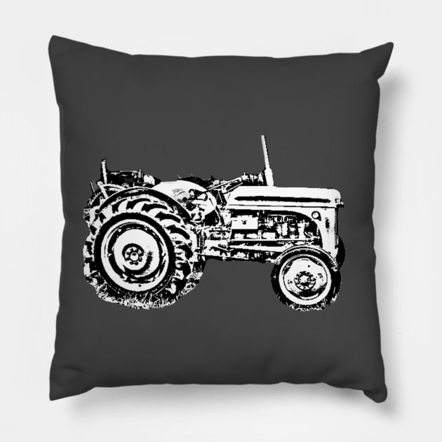 vintage old massey fergison tractor Pillow by pollywolly