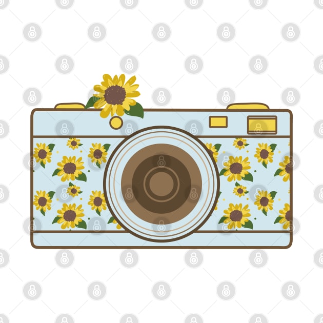 Camera with sunflowers by Wlaurence