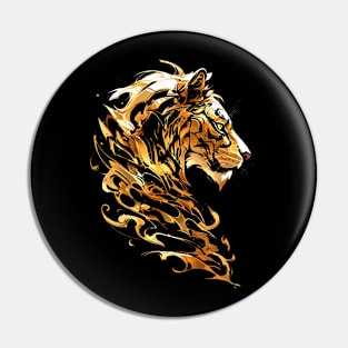 gold lion Pin