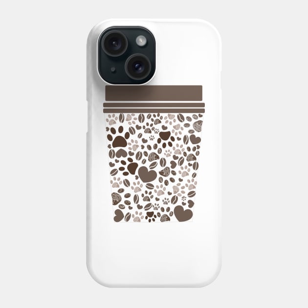 Coffee lover and paw prints Phone Case by GULSENGUNEL