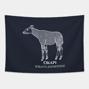 Okapi with Common and Latin Names - animal design Tapestry