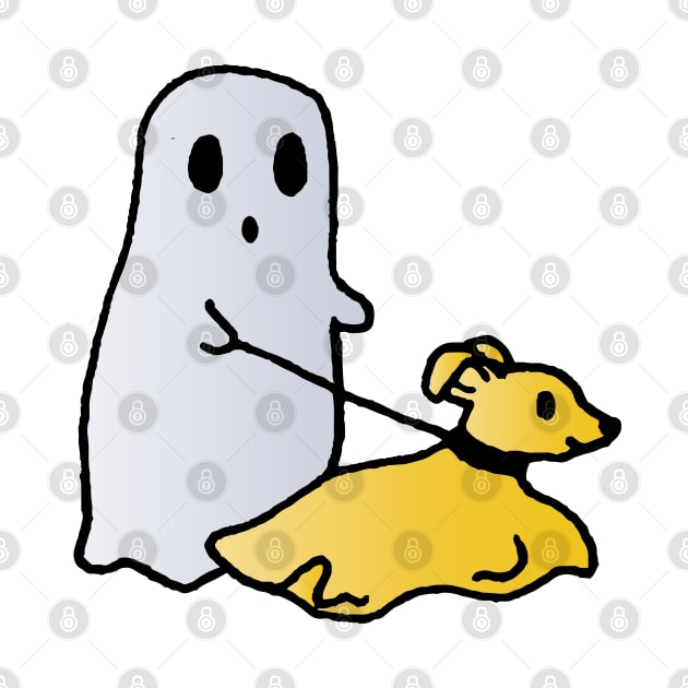 ghost walking dog by lazykitty