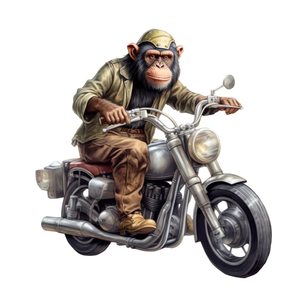 Monkey Biker Retro Motorcycle by Nenok