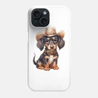 Cowboy Dachshund Dog Phone Case