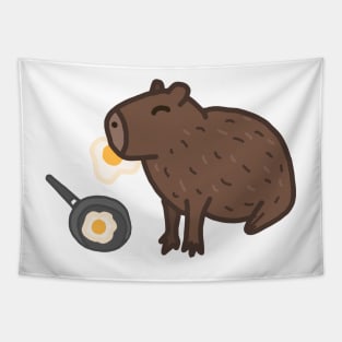 Fried Egg Capybara Tapestry