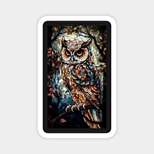 Stained Glass Style Owl Magnet