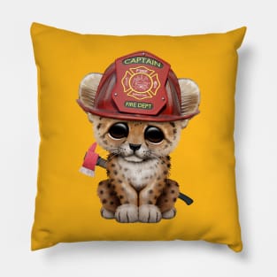 Cute Leopard Cub Firefighter Pillow