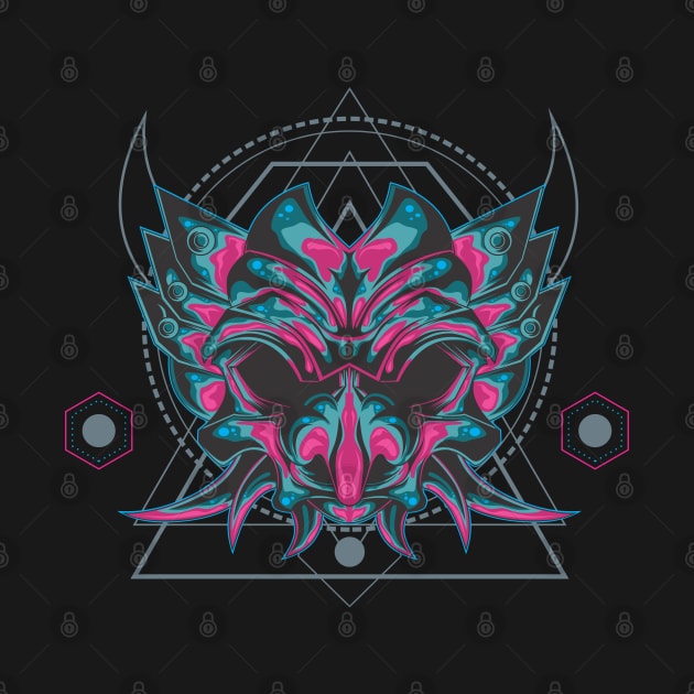 EVIL PHOENIX MASK SACRED GEOMETRY by sugiartoss_