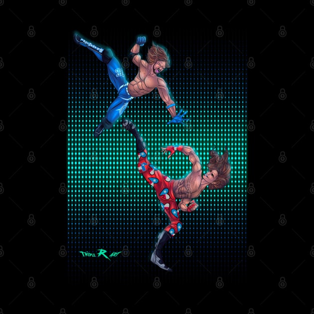 They don’t want none.  HBK VS AJ STYLES by Triple R Art