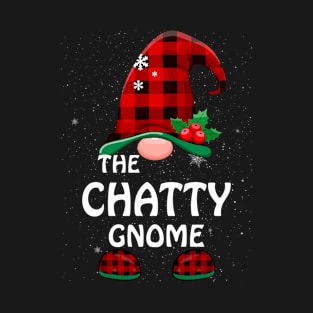 Chatty Gnome Buffalo Plaid Matching Family Christmas Funny Pajama T-Shirt