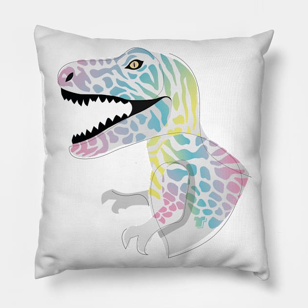 surreal trex Pillow by justduick