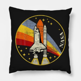 NASA Shuttle Launch Into Rainbow Graphic Pillow