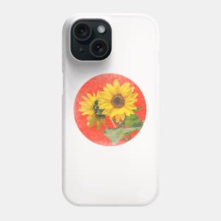 sunflower red circle grunge Phone Case